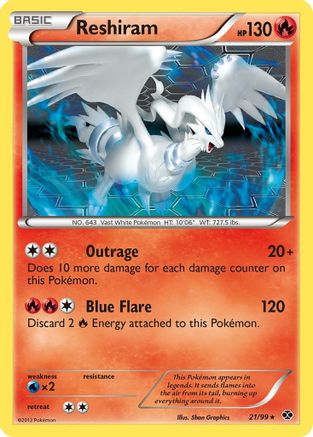 Reshiram 021/99 - Next Destinies Normal - Rare