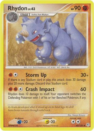 Rhydon (60/130) - Diamond and Pearl Reverse Holofoil - Uncommon