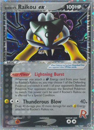 Rocket's Raikou ex 108 - Deoxys Holofoil - Secret Rare