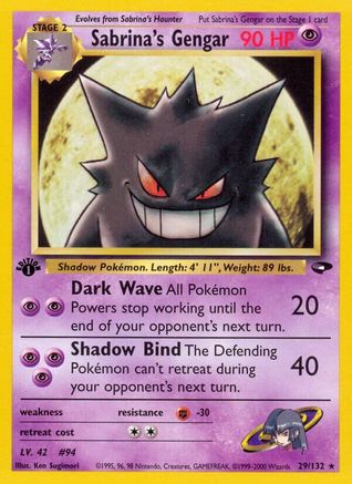 Sabrina's Gengar 029/132 - Gym Challenge 1st Edition - Rare