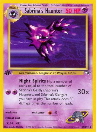Sabrina's Haunter 058/132 - Gym Heroes 1st Edition - Uncommon