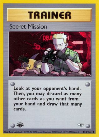 Secret Mission 118/132 - Gym Heroes 1st Edition - Uncommon