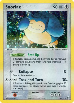 Snorlax - 015/112 - FireRed & LeafGreen Normal - Holo Rare