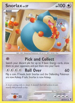 Snorlax (33) - Rising Rivals Reverse Holofoil