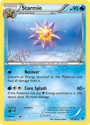Starmie 034 - XY Base Set Reverse Holofoil - Rare