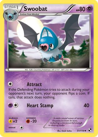 Swoobat 051 - Black and White Normal - Uncommon