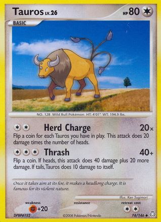 Tauros (74/146) - Legends Awakened Reverse Holofoil - Uncommon