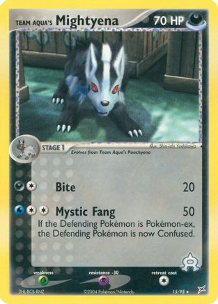 Team Aqua's Mightyena 015/95 - Team Magma vs Team Aqua Reverse Holofoil - Rare