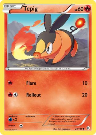 Tepig - 024/149 - Boundaries Crossed Reverse Holofoil