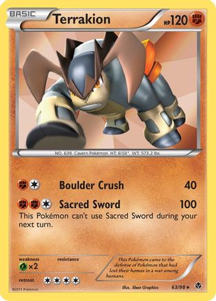 Terrakion (63/98) - Emerging Powers Holofoil - Holo Rare
