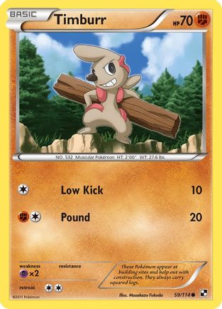 Timburr (59) 059 - Black and White Reverse Holofoil - Common