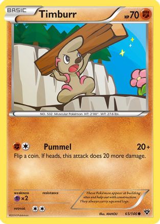 Timburr 065 - XY Base Set Reverse Holofoil - Common