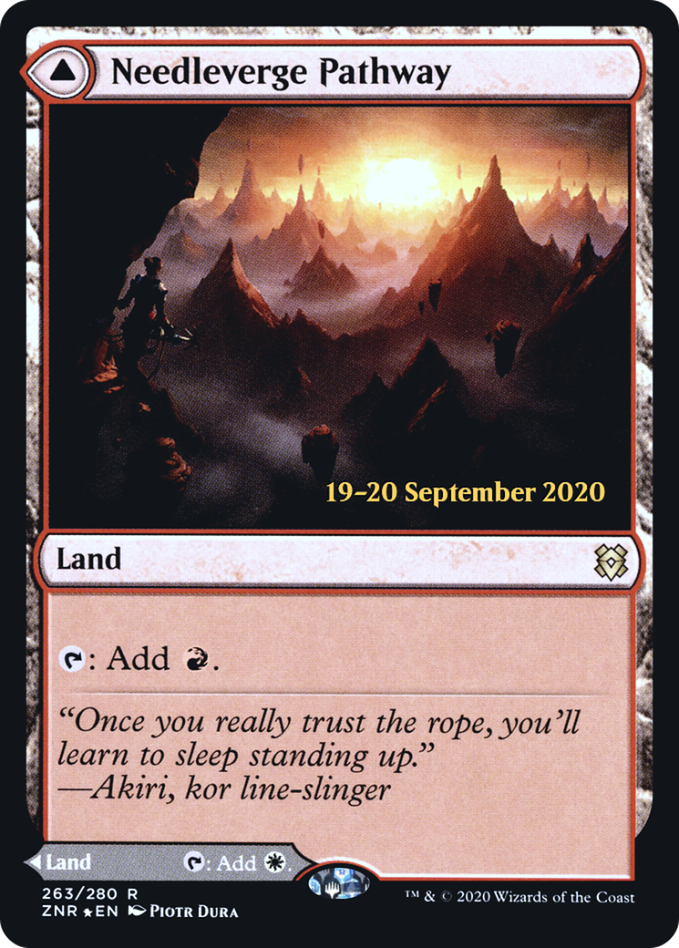 Needleverge Pathway // Pillarverge Pathway (PRE-263S) - Zendikar Rising Promos (Prerelease) Foil