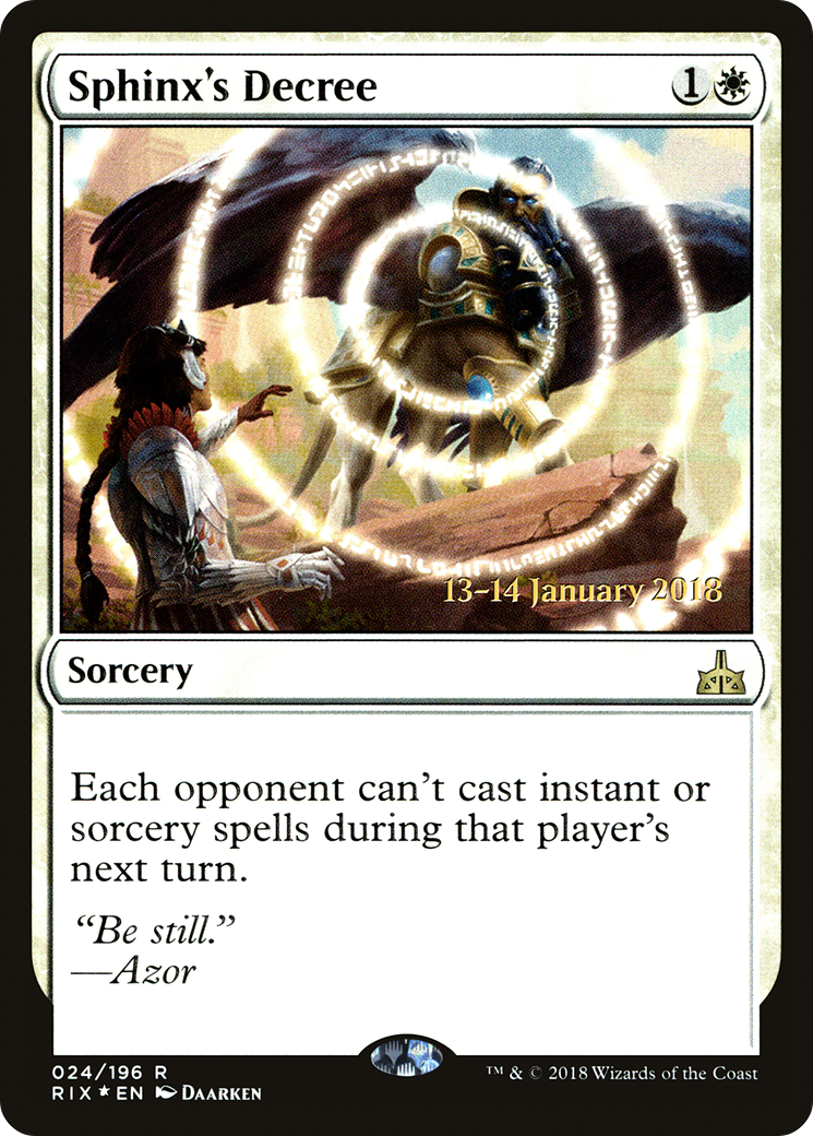 Sphinx's Decree (PRE-24S) - Rivals of Ixalan Promos (Prerelease) Foil