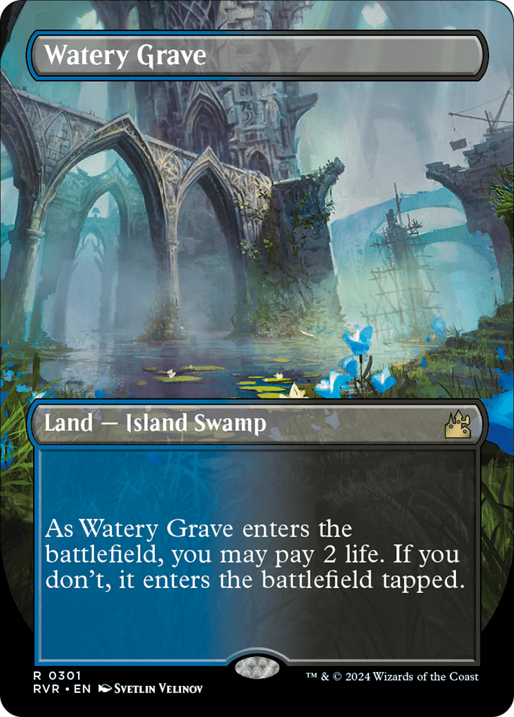 Watery Grave (Borderless) (RVR-301) - Ravnica Remastered (Borderless)