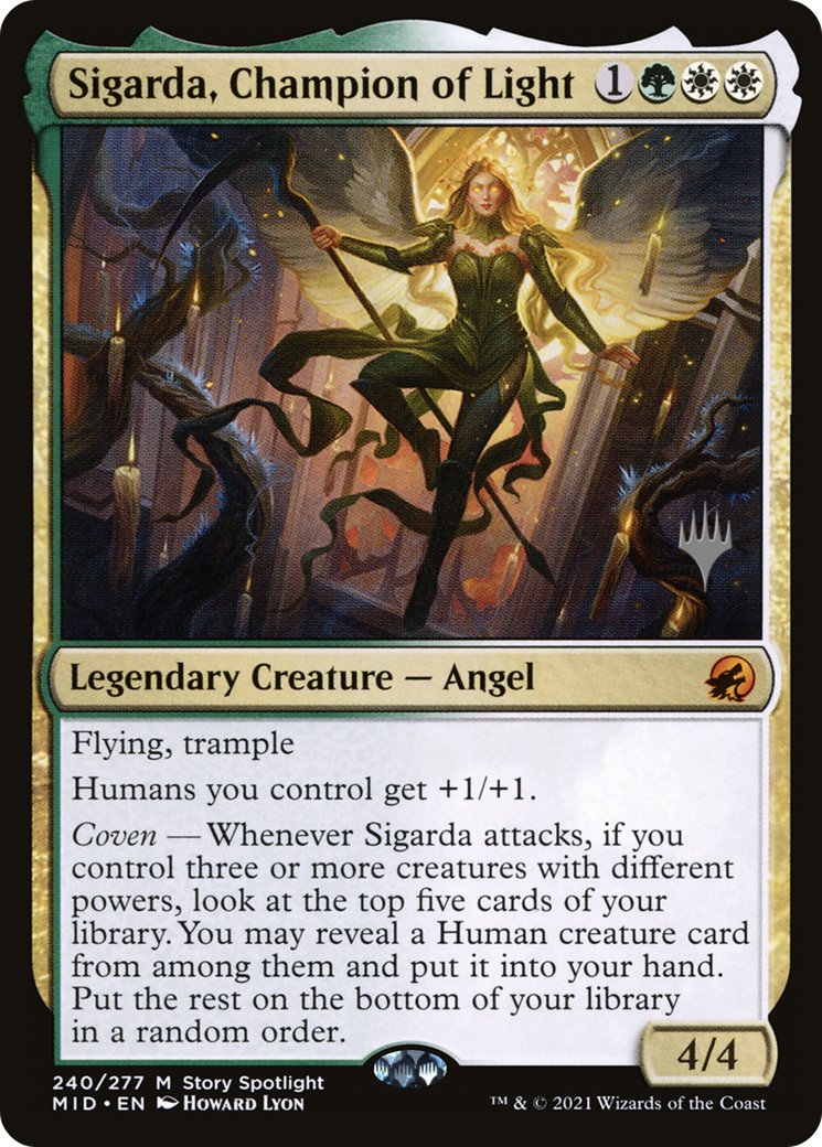 Sigarda, Champion of Light (PPMID-240P) - Innistrad: Midnight Hunt Promos Foil (Promo Pack)