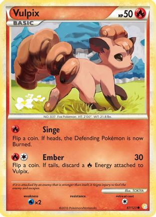 Vulpix 087/123 - HeartGold SoulSilver Reverse Holofoil - Common