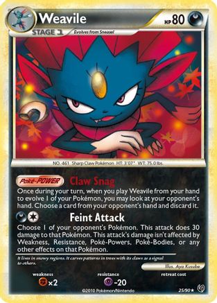 Weavile - 025/90 - Undaunted Reverse Holofoil