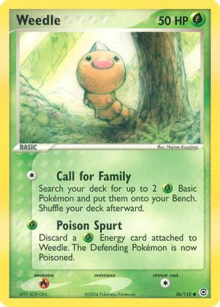 Weedle - 086/112 - FireRed & LeafGreen Reverse Holofoil