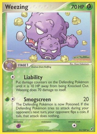 Weezing 051 - Deoxys Reverse Holofoil - Uncommon