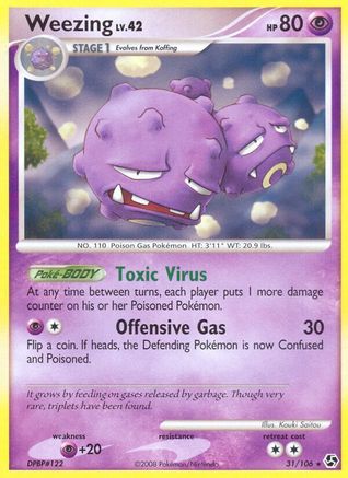 Weezing (31/106) - Great Encounters Reverse Holofoil - Rare
