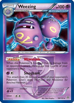 Weezing (Team Plasma) 058/135 - Plasma Storm Holofoil - Holo Rare