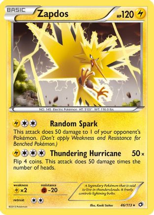 Zapdos 046/113 - Legendary Treasures Holofoil - Holo Rare