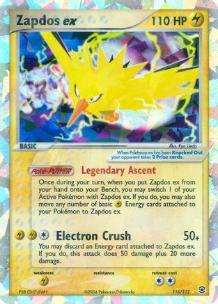 Zapdos ex 116 - FireRed & LeafGreen Holofoil - Secret Rare