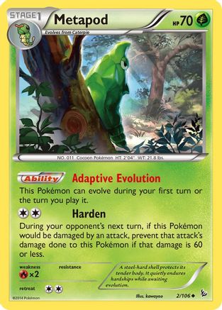 Metapod (2/106) - XY Flashfire Reverse Holofoil - Uncommon