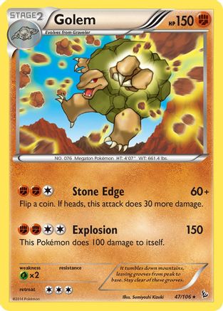 Golem 047 - XY Flashfire Reverse Holofoil - Rare