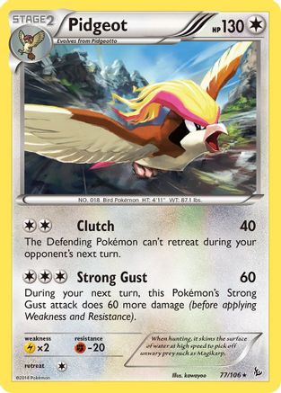 Pidgeot 077/106 - XY Flashfire Reverse Holofoil - Rare