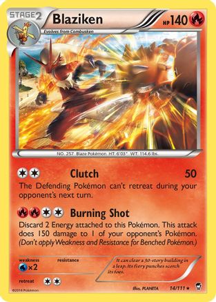 Blaziken 014/111 - XY Furious Fists Reverse Holofoil - Holo Rare