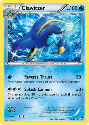 Clawitzer 024 - XY Furious Fists Reverse Holofoil - Holo Rare