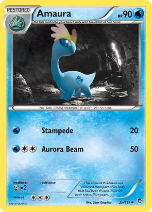 Amaura 025/111 - XY Furious Fists Reverse Holofoil - Uncommon