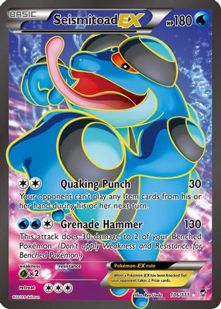 Seismitoad EX (Full Art) (106/111) - XY Furious Fists Holofoil - Ultra Rare