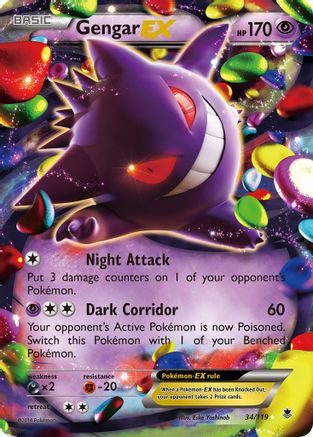 Gengar EX 034/119 - XY Phantom Forces Holofoil - Ultra Rare