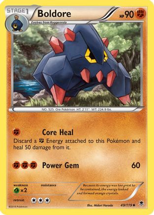 Boldore 049 - XY Phantom Forces Reverse Holofoil - Uncommon