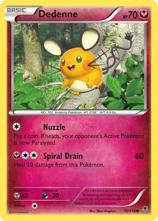 Dedenne 070/119 - XY Phantom Forces Reverse Holofoil - Common