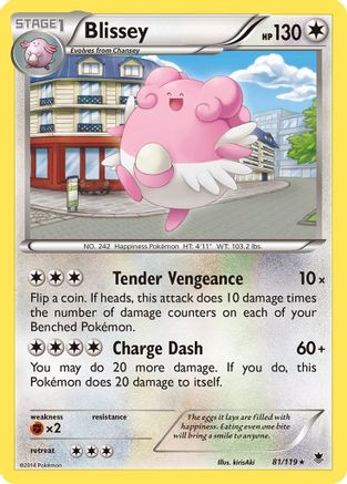 Blissey 081 - XY Phantom Forces Reverse Holofoil - Rare