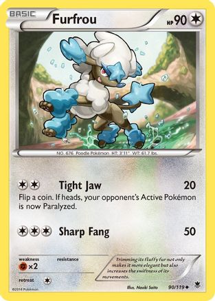Furfrou 090/119 - XY Phantom Forces Reverse Holofoil - Uncommon