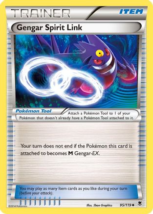 Gengar Spirit Link 095/119 - XY Phantom Forces Reverse Holofoil - Uncommon