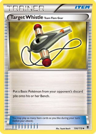 Target Whistle 106/119 - XY Phantom Forces Reverse Holofoil - Uncommon