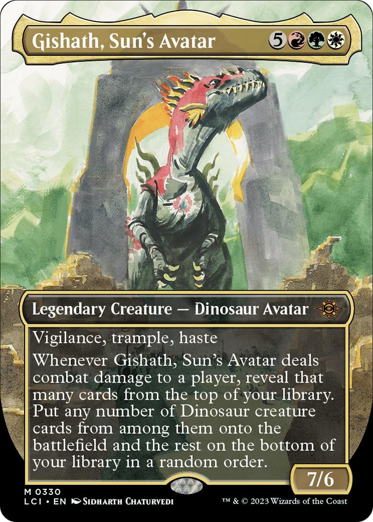 Gishath, Sun's Avatar (Borderless) (LCI-330) - The Lost Caverns of Ixalan (Borderless) Foil