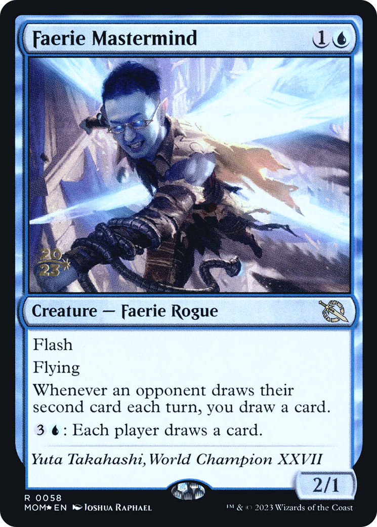 Faerie Mastermind (PRE-58S) - March of the Machine Promos (Prerelease) Foil