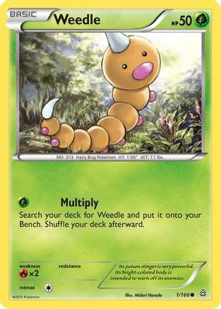 Weedle 001 - XY Primal Clash Reverse Holofoil - Common