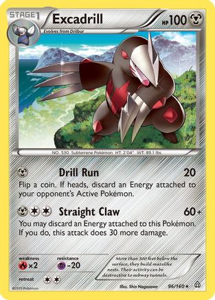 Excadrill 096 - XY Primal Clash Reverse Holofoil - Rare