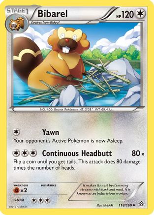 Bibarel 118/160 - XY Primal Clash Reverse Holofoil - Uncommon