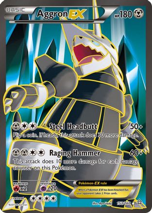 Aggron EX (153 Full Art) 153/160 - XY Primal Clash Holofoil - Ultra Rare