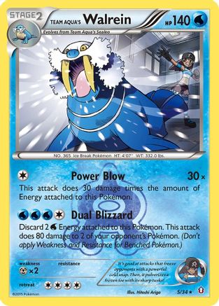 Team Aqua's Walrein - 005/34 - Double Crisis Holofoil