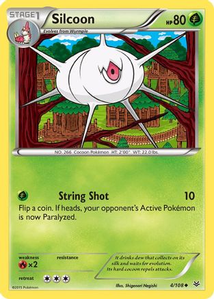 Silcoon 004/108 - XY Roaring Skies Reverse Holofoil - Uncommon